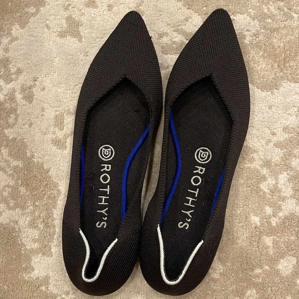 Rothy's The Point in Classic Black - White Halo Size 8 - Picture 5 of 7